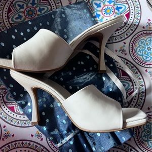 Express backless heels.  Off-white size 9.